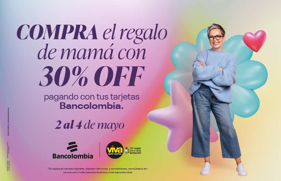 30%OFF pagando con Bancolombia